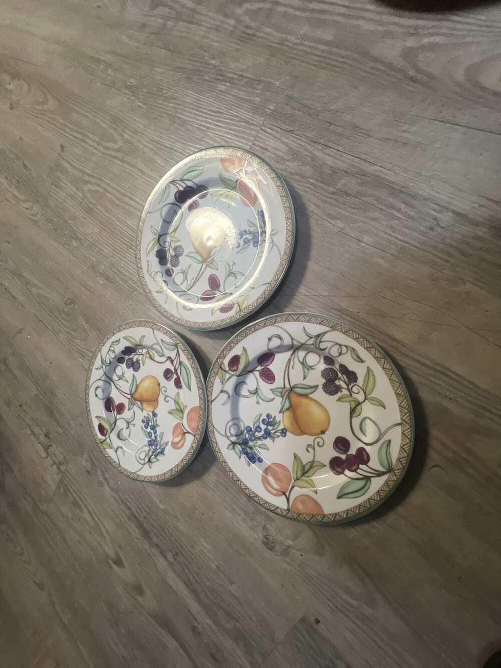 Dansk Umbrian Fruits Porcelain Salad Plates - Set of 3